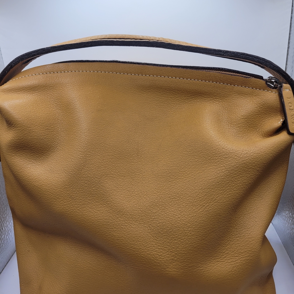 Loewe Tan Leather Shoulder Bag with Relaxed Silhouette